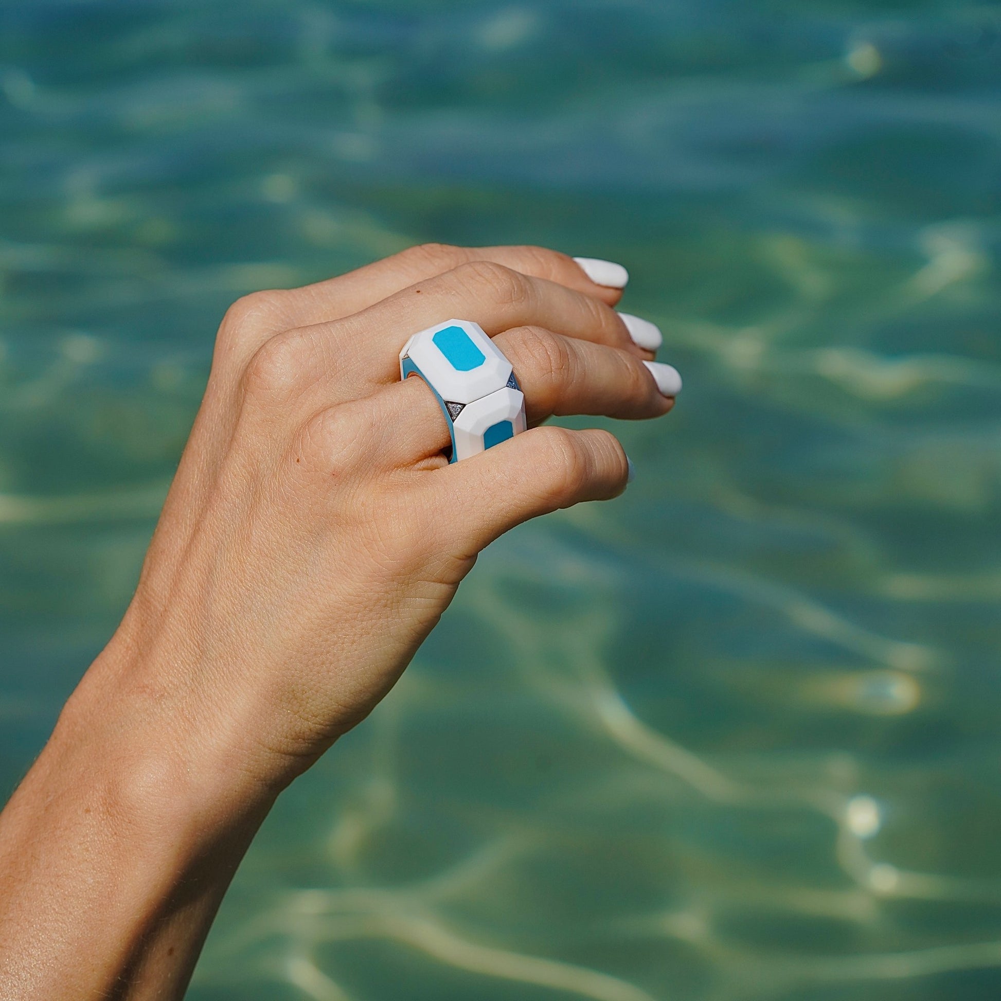 Faceted cube ring - Ines Nieto London