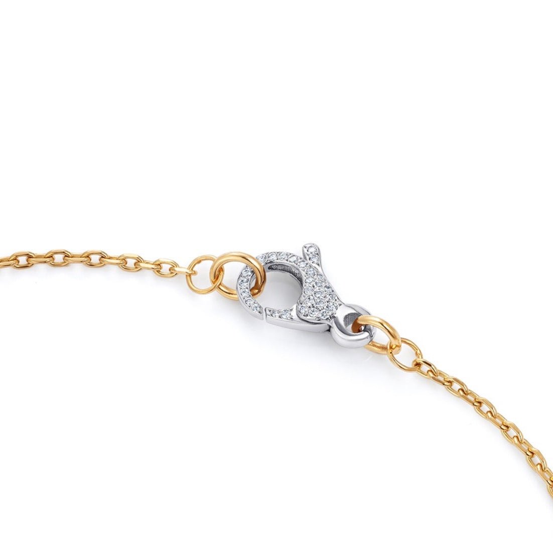 Lozenge diamond necklace in yellow and white gold - Ines Nieto London