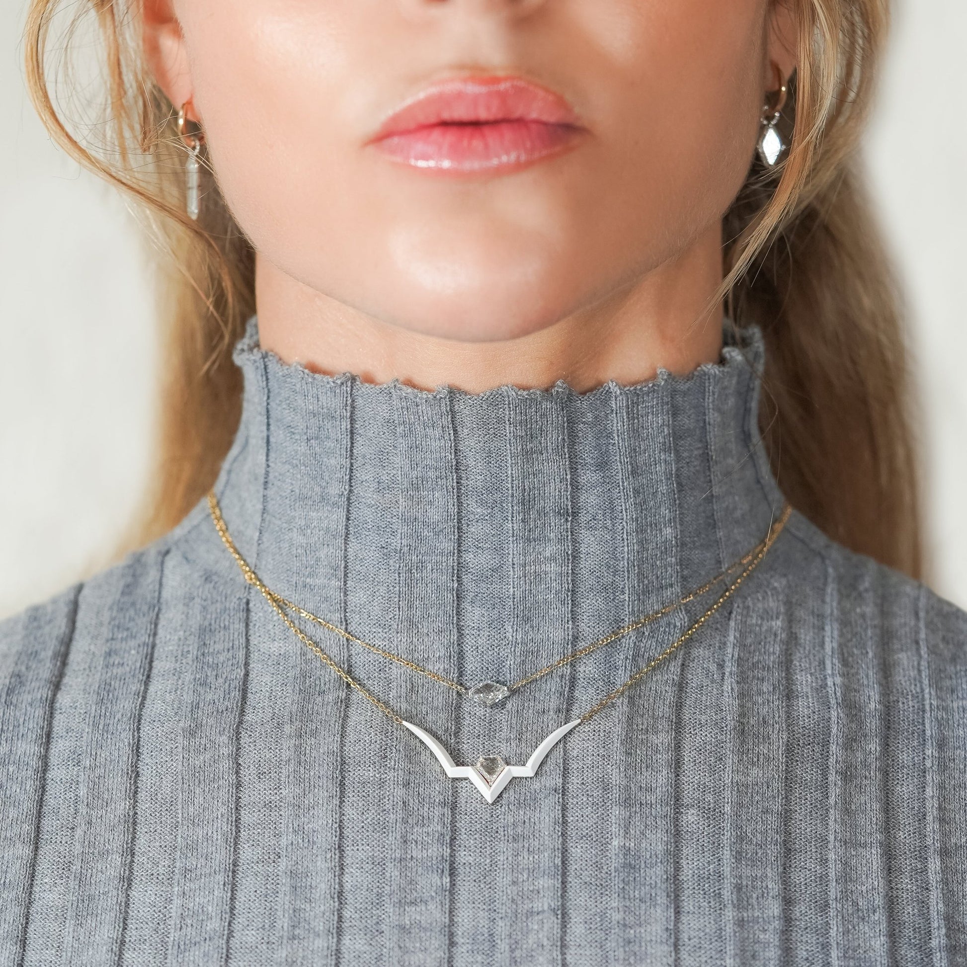 Lozenge diamond necklace - Ines Nieto London