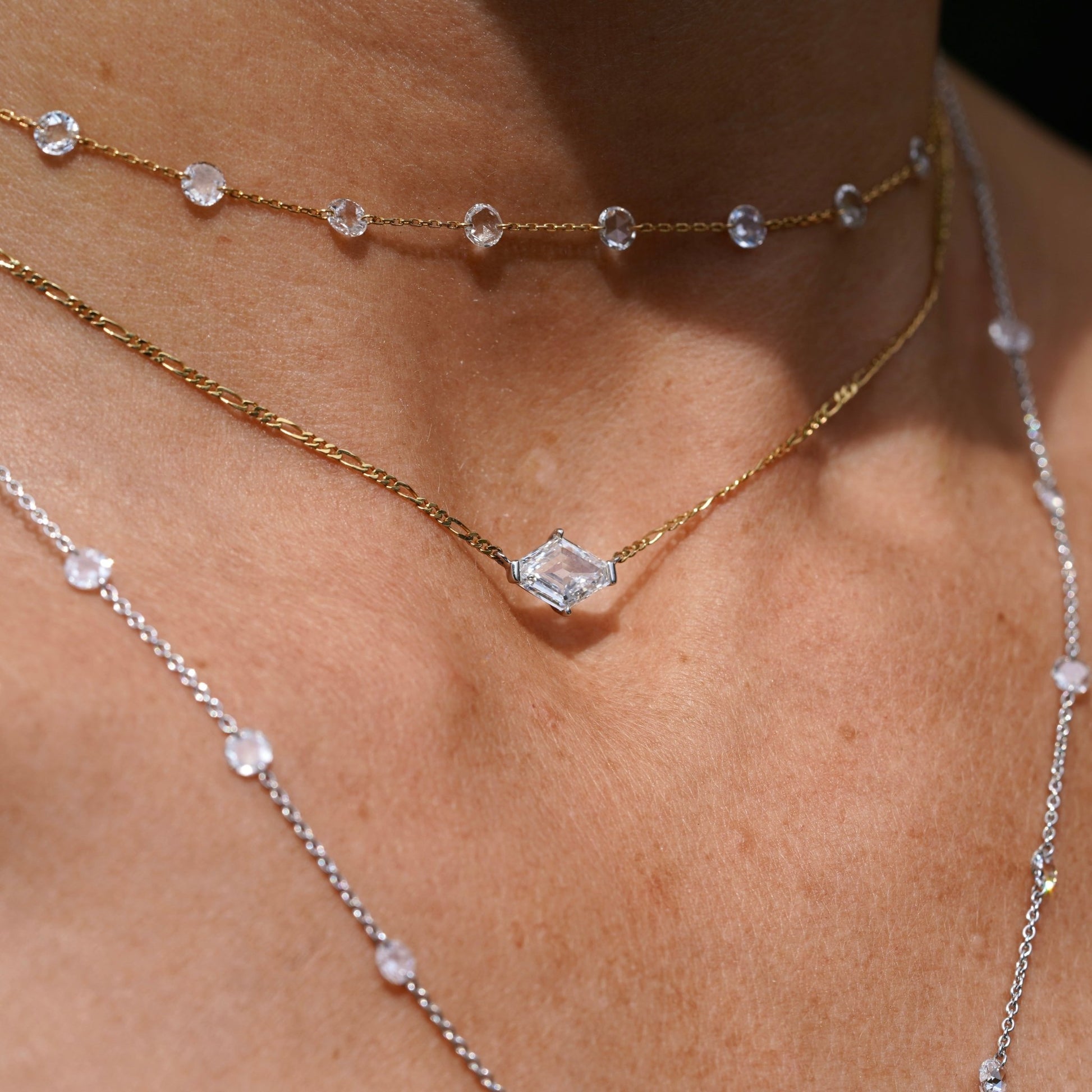 Lozenge diamond necklace - Ines Nieto London
